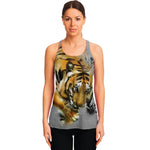 Tiger Painting Print Women's Racerback Tank Top