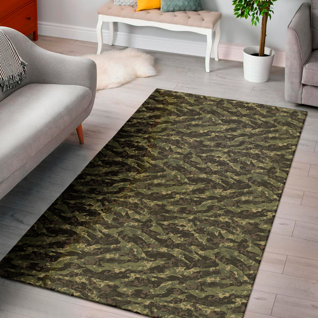 Tiger Stripe Camouflage Pattern Print Area Rug