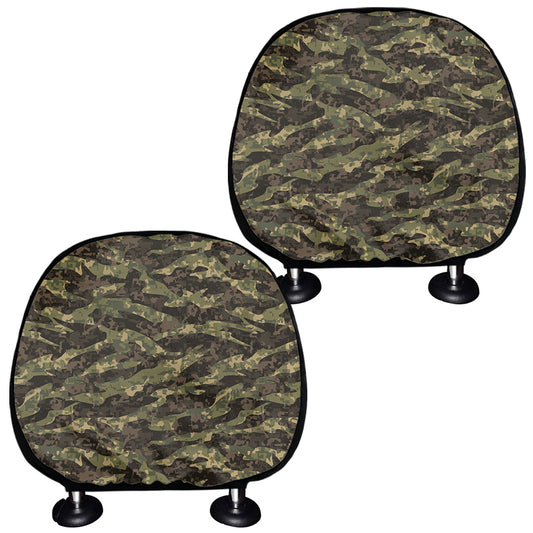 Tiger Stripe Camouflage Pattern Print Car Headrest Covers