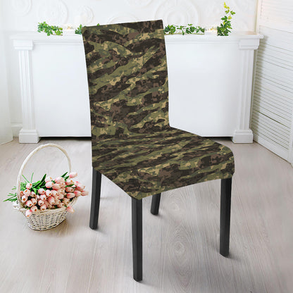 Tiger Stripe Camouflage Pattern Print Dining Chair Slipcover