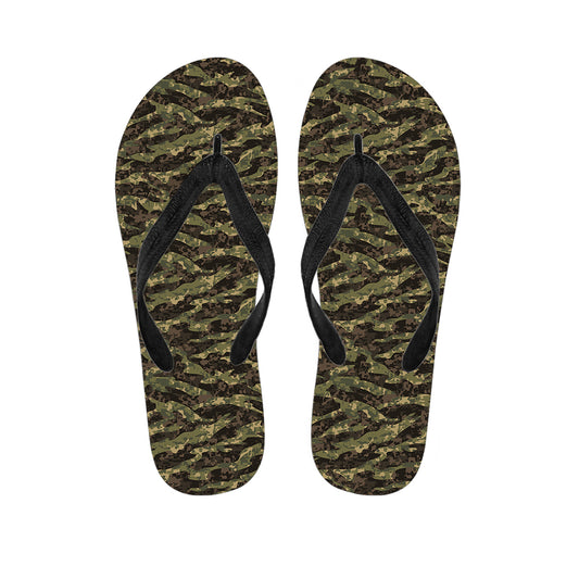 Tiger Stripe Camouflage Pattern Print Flip Flops