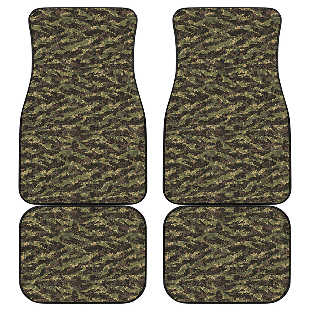 Tiger Stripe Camouflage Pattern Print Front and Back Car Floor Mats