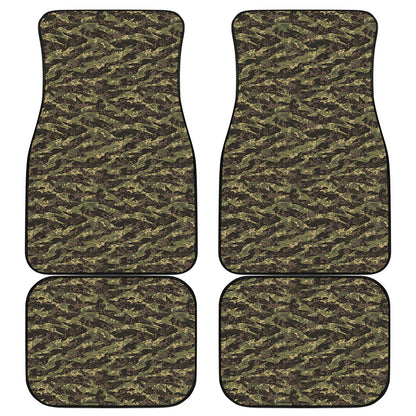 Tiger Stripe Camouflage Pattern Print Front and Back Car Floor Mats