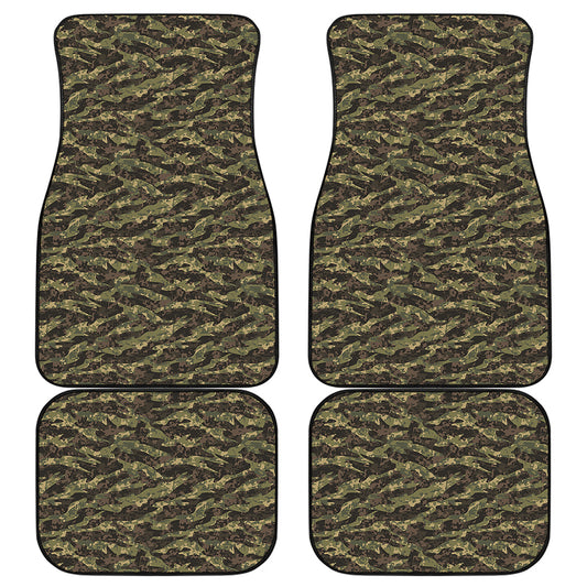 Tiger Stripe Camouflage Pattern Print Front and Back Car Floor Mats