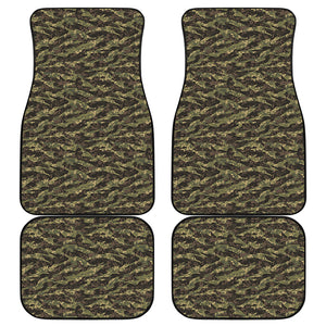 Tiger Stripe Camouflage Pattern Print Front and Back Car Floor Mats