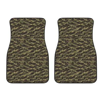 Tiger Stripe Camouflage Pattern Print Front Car Floor Mats