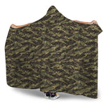 Tiger Stripe Camouflage Pattern Print Hooded Blanket