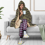 Tiger Stripe Camouflage Pattern Print Hooded Blanket