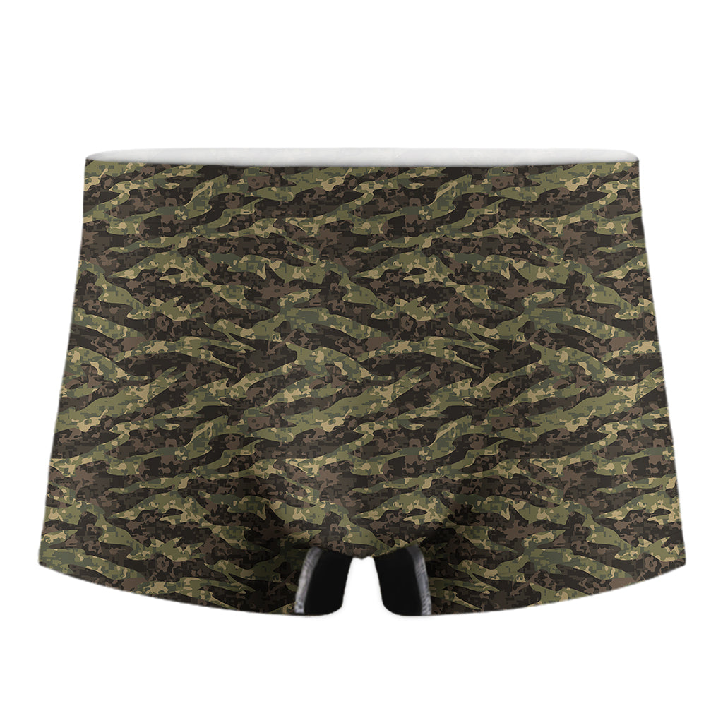 Tiger Stripe Camouflage Pattern Print Men's Boxer Briefs