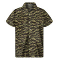 Tiger Stripe Camouflage Pattern Print Men's Short Sleeve Shirt