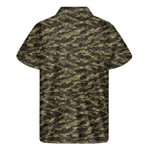 Tiger Stripe Camouflage Pattern Print Men's Short Sleeve Shirt