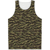 Tiger Stripe Camouflage Pattern Print Men's Tank Top