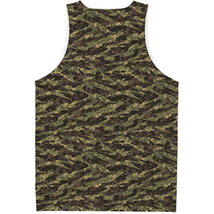 Tiger Stripe Camouflage Pattern Print Men's Tank Top