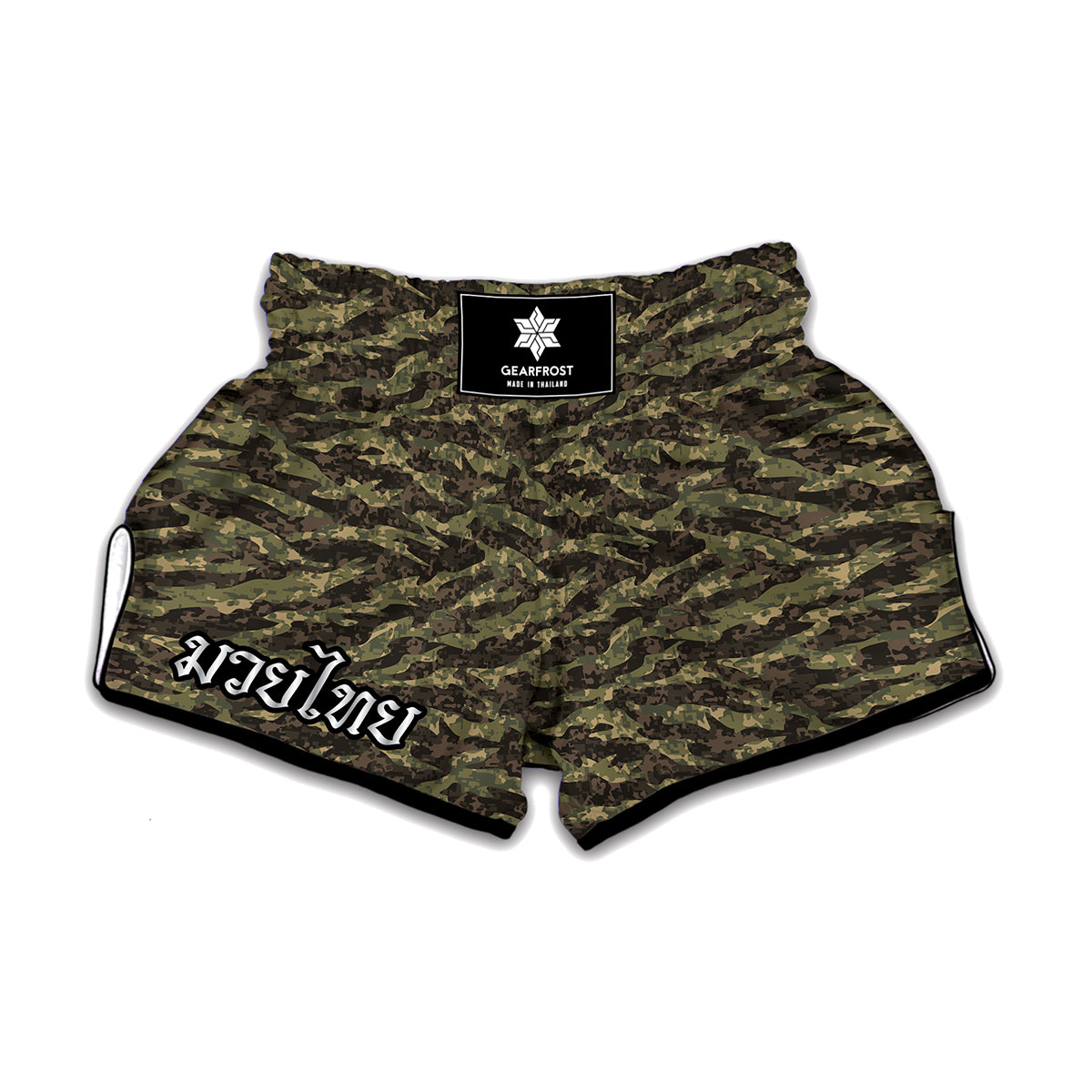 Tiger Stripe Camouflage Pattern Print Muay Thai Boxing Shorts