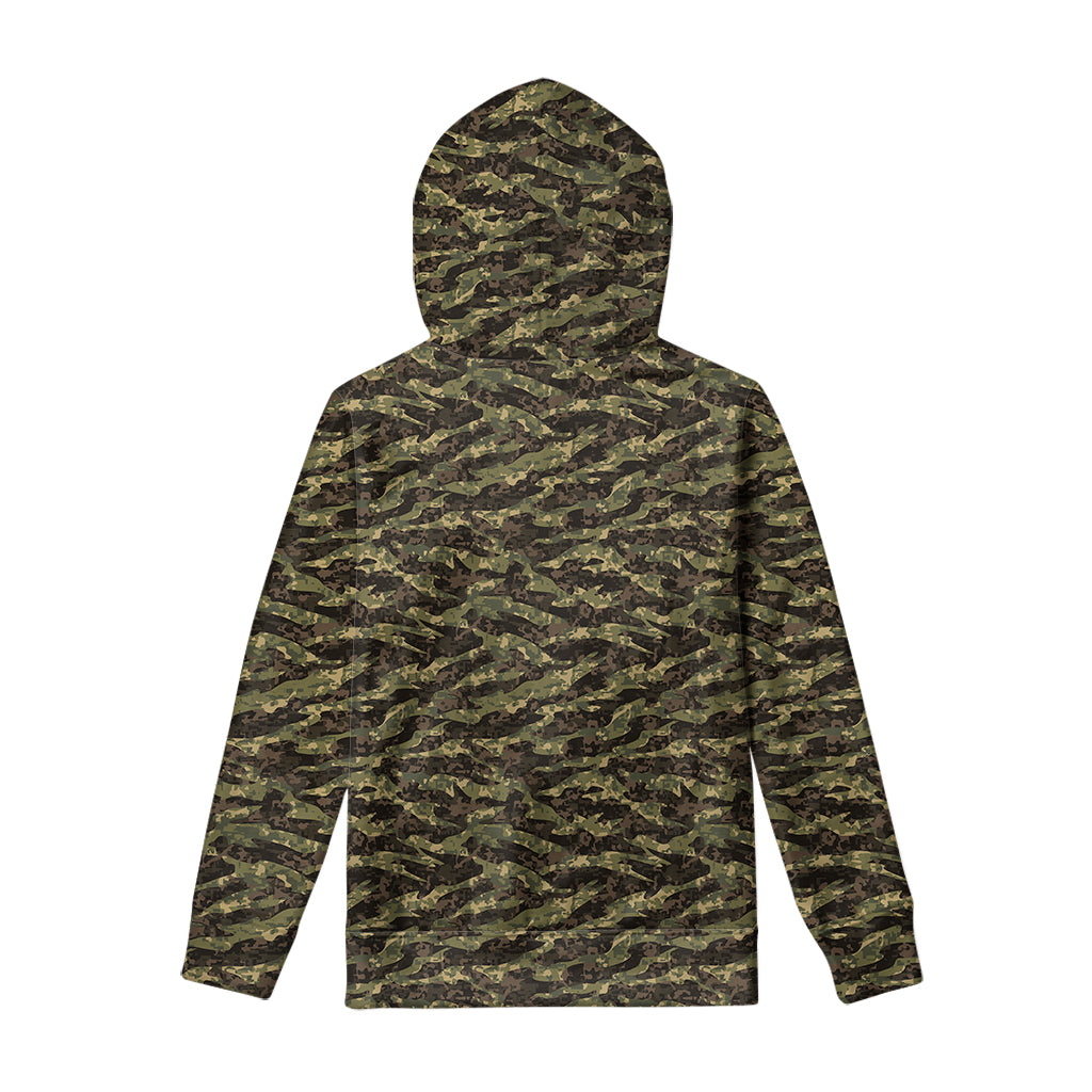 Tiger Stripe Camouflage Pattern Print Pullover Hoodie