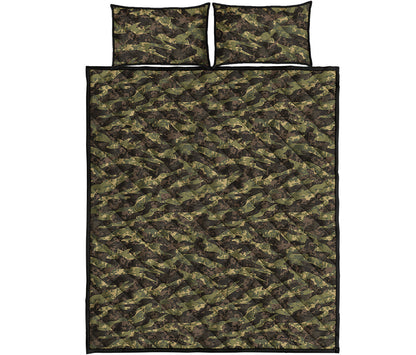 Tiger Stripe Camouflage Pattern Print Quilt Bed Set
