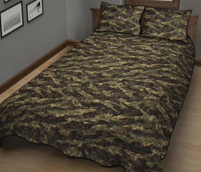 Tiger Stripe Camouflage Pattern Print Quilt Bed Set