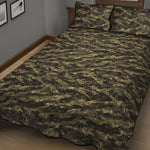 Tiger Stripe Camouflage Pattern Print Quilt Bed Set
