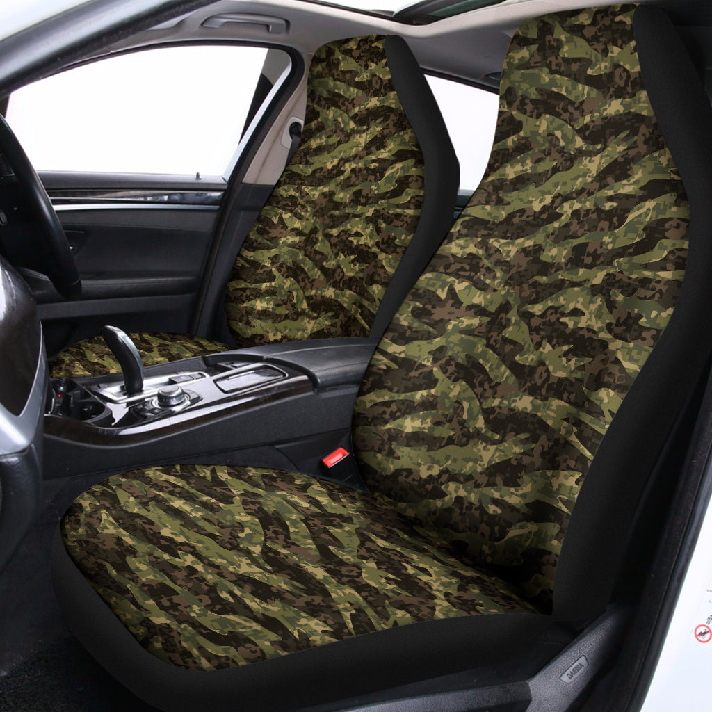 Tiger Stripe Camouflage Pattern Print Universal Fit Car Seat Covers