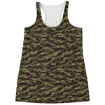 Tiger Stripe Camouflage Pattern Print Women's Racerback Tank Top