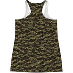 Tiger Stripe Camouflage Pattern Print Women's Racerback Tank Top