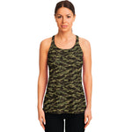 Tiger Stripe Camouflage Pattern Print Women's Racerback Tank Top