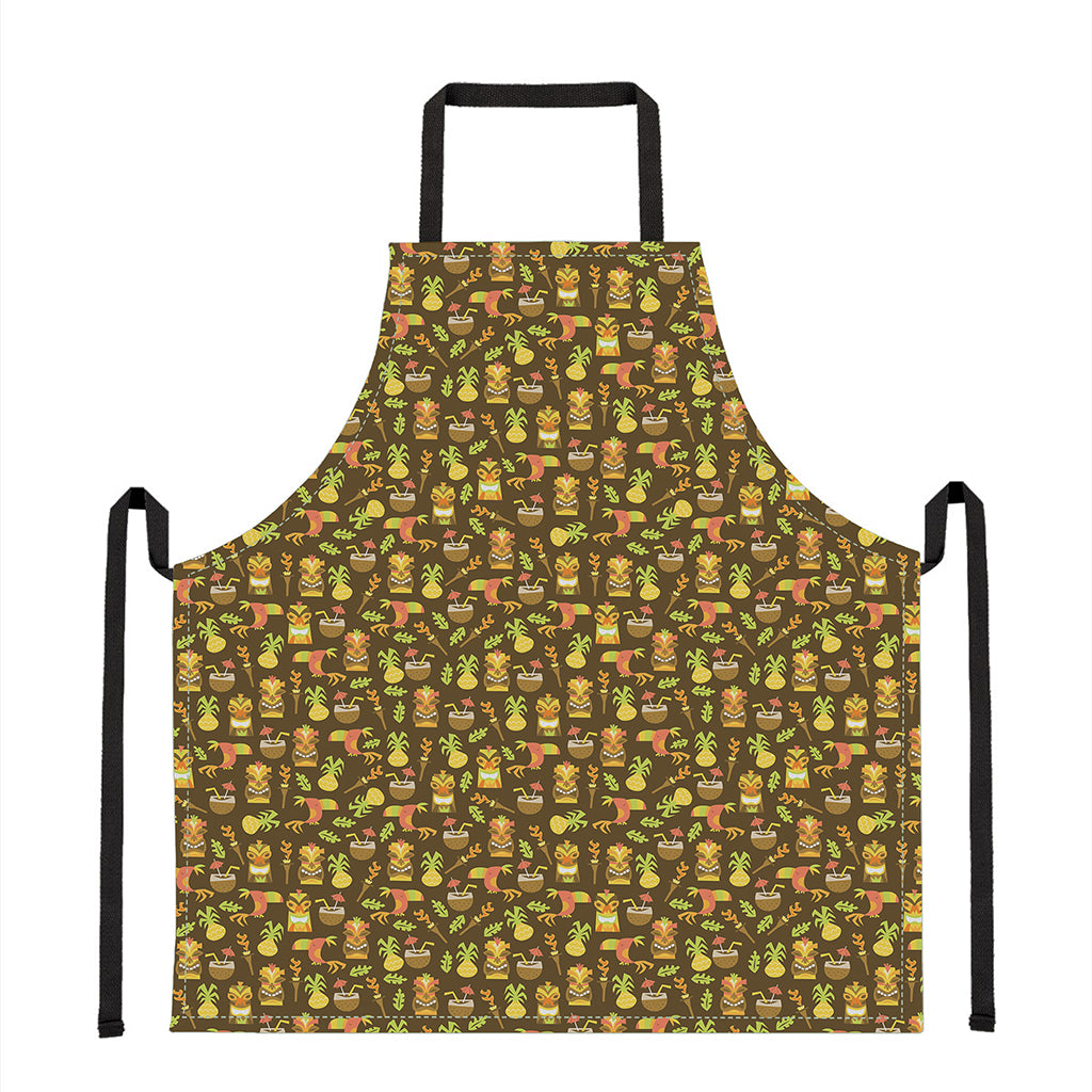 Tiki Luau Pattern Print Apron