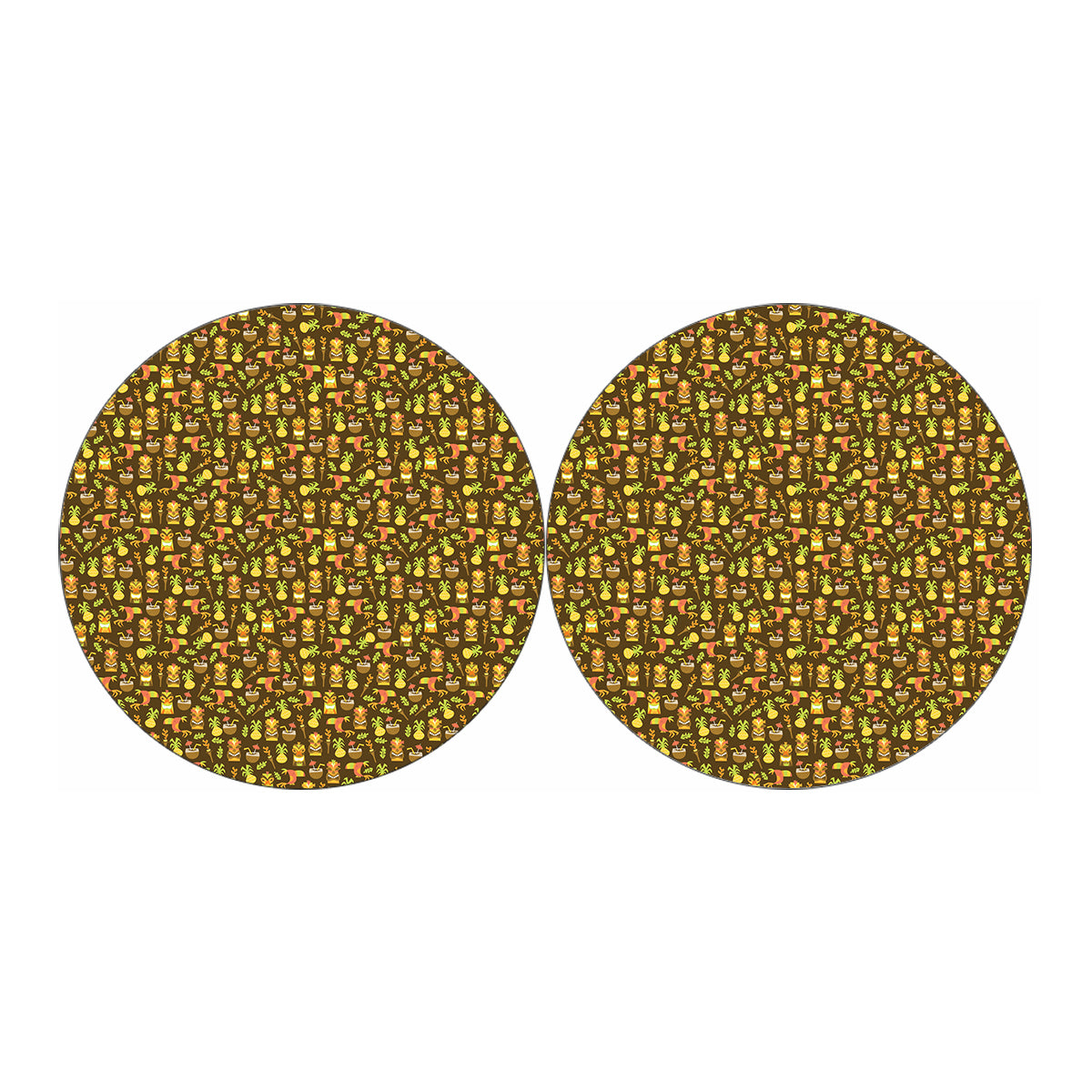 Tiki Luau Pattern Print Car Coasters