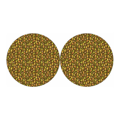 Tiki Luau Pattern Print Car Coasters