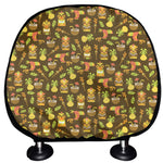 Tiki Luau Pattern Print Car Headrest Covers