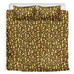 Tiki Luau Pattern Print Duvet Cover Bedding Set