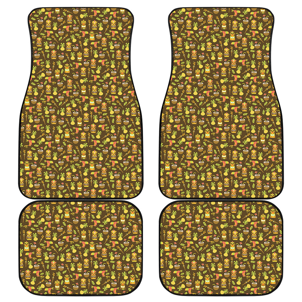 Tiki Luau Pattern Print Front and Back Car Floor Mats