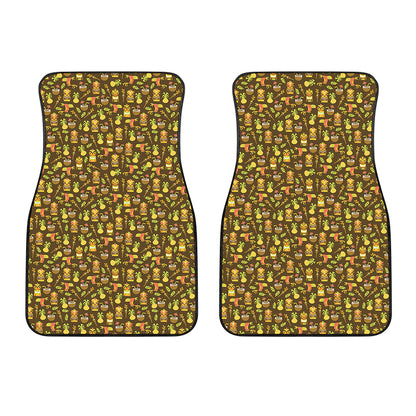 Tiki Luau Pattern Print Front Car Floor Mats