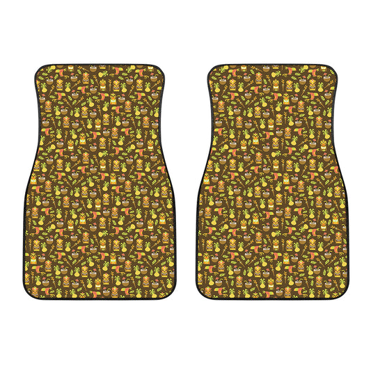 Tiki Luau Pattern Print Front Car Floor Mats