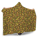 Tiki Luau Pattern Print Hooded Blanket