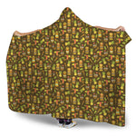 Tiki Luau Pattern Print Hooded Blanket