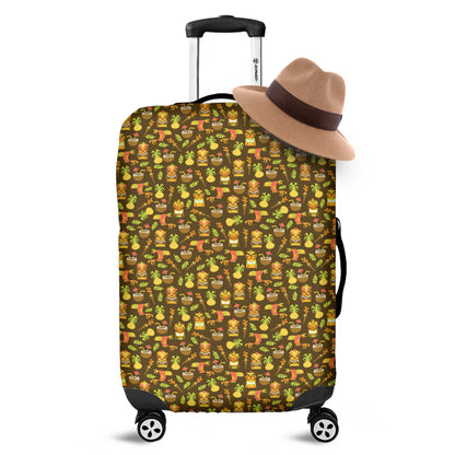 Tiki Luau Pattern Print Luggage Cover