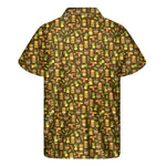 Tiki Luau Pattern Print Men's Short Sleeve Shirt