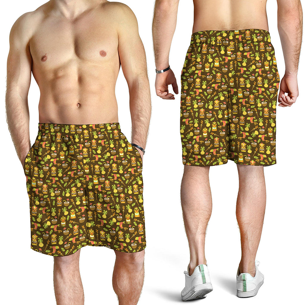 Tiki Luau Pattern Print Men's Shorts