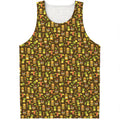 Tiki Luau Pattern Print Men's Tank Top