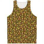 Tiki Luau Pattern Print Men's Tank Top