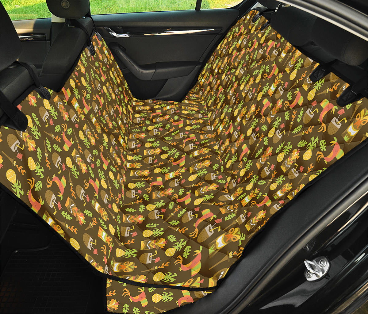 Tiki Luau Pattern Print Pet Car Back Seat Cover