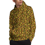 Tiki Luau Pattern Print Pullover Hoodie