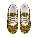 Tiki Luau Pattern Print White Sneakers