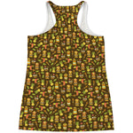 Tiki Luau Pattern Print Women's Racerback Tank Top