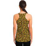 Tiki Luau Pattern Print Women's Racerback Tank Top