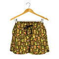 Tiki Luau Pattern Print Women's Shorts