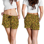 Tiki Luau Pattern Print Women's Shorts