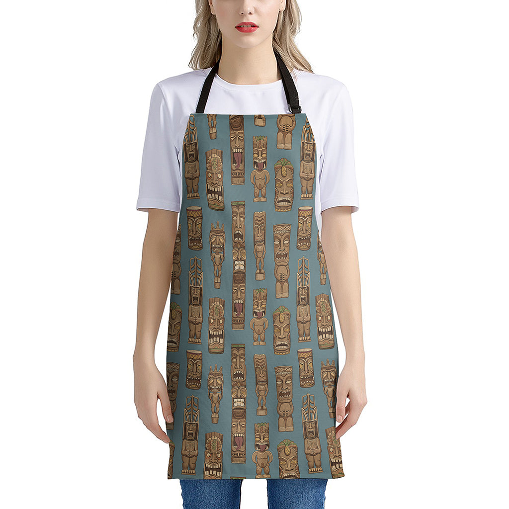 Tiki Totem Pattern Print Apron