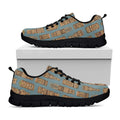 Tiki Totem Pattern Print Black Running Shoes